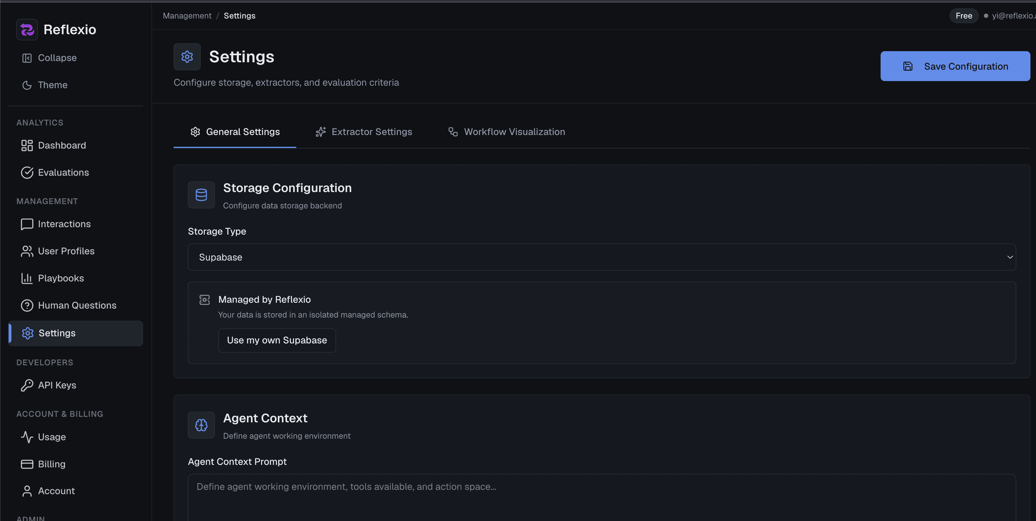 Settings Page